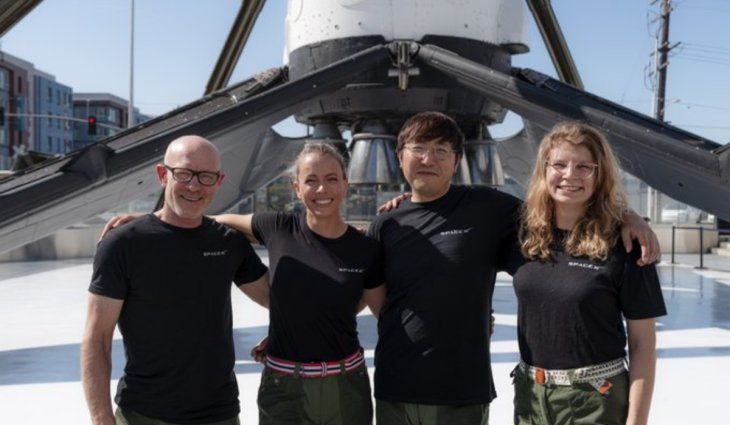 Chun Wang with his three fellow crew members Jannicke Mikkelsen, Eric Philips and Rabea Rogge. Chun Wang with his three fellow crew members Jannicke Mikkelsen, Eric Philips and Rabea Rogge.