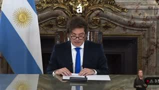 El mensaje grabado por Javier Milei será emitido por cadena nacional.