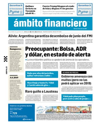 Tapa Edicion Impresa del 2019-04-23
