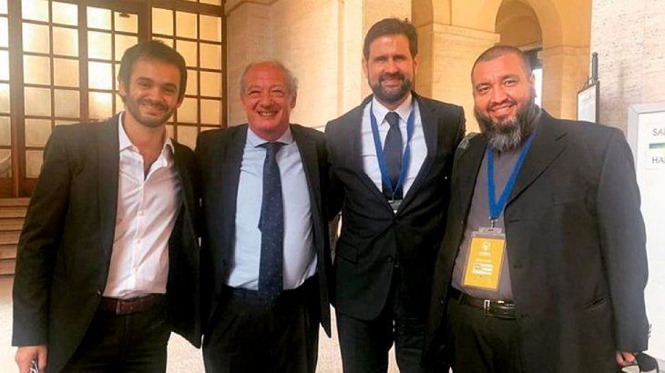 Juan Maquieyra, José María del Corral, Antonio Sola and Father Fabián Báez.