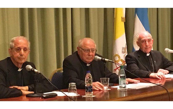 El anuncio de la apertura de los archivos lo anunciaron el cardenal Mario Poli, el monseñor José María Arancedo y el obispo de Chascomús, Carlos Malfa. (foto: gentileza CReligiosos)
