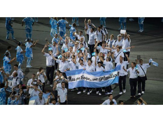 La delegación argentina en el Maracaná.