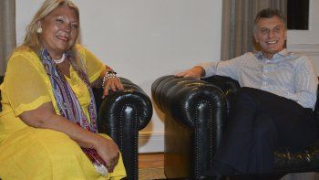 Elisa Carrió junto a Mauricio Macri.