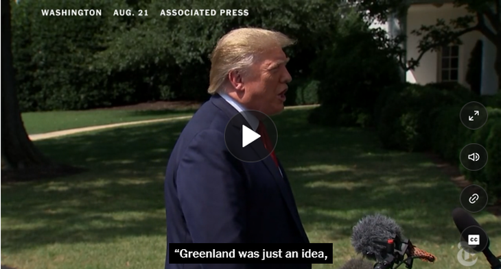 “Lo de (comprar) Groenlandia fue solo una idea”, declaró Trump luego de cancelar intempestivamente su viaje a Dinamarca en 2019, buscando calmar las aguas. “Lo de (comprar) Groenlandia fue solo una idea”, declaró Trump luego de cancelar intempestivamente su viaje a Dinamarca en 2019, buscando calmar las aguas.