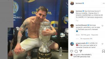 messi con la copa: somos campeones la c... de su madre