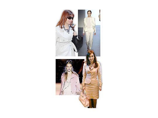 Contra reloj, la modistade Cristina le diseñómodelos inspirados enlos que Calvin Klein y ZacPosen habían presentadohace pocas semanas enlas pasarelas de Nueva York.