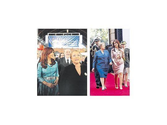 En su viaje a Chile, Cristina de Kirchner desplegó un ajuar brilloso, excesivamente llamativo en comparación con el de su par chilena, Michelle Bachelet.
