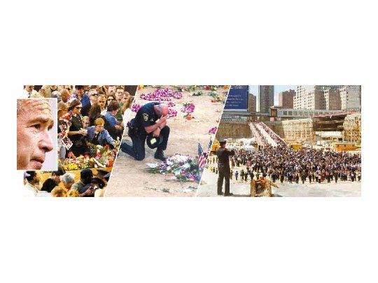 Dolor en la zona cero: El sector de Manhattan donde se desplomaron hace un año las Torres Gemelas, fue el lugar que concentró la mayor emoción en el homenaje a las víctimas del 11 de setiembre de 2001. Los familiares de los muertos en el atentado dejaron fotos y flores en el centro del terreno. El presidente George W. Bush y su esposa Laura cerraron allí los actos de homenaje realizados ayer. Miles de personas acudieron a ese sitio durante todo el día para recordar a sus seres queridos.