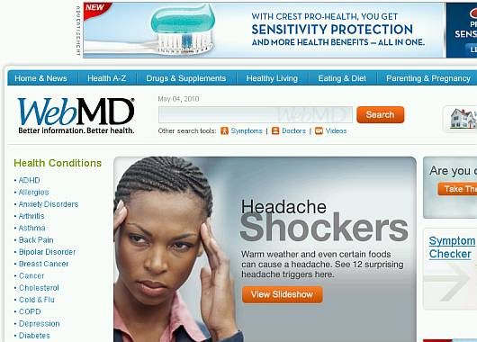 WEb MD, mejor sitio de Salud.