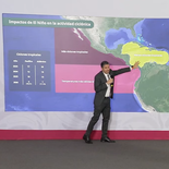 Fabián Vázquez Romaña, titular del Servicio Meteorológico Nacional, habla de El Niño en la Mañanera.