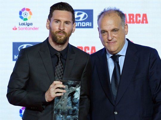 Messi y Tebas juntos en una premiación