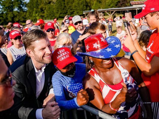 Eric Trump durante un acto de campaña en Carolina del Norte.
