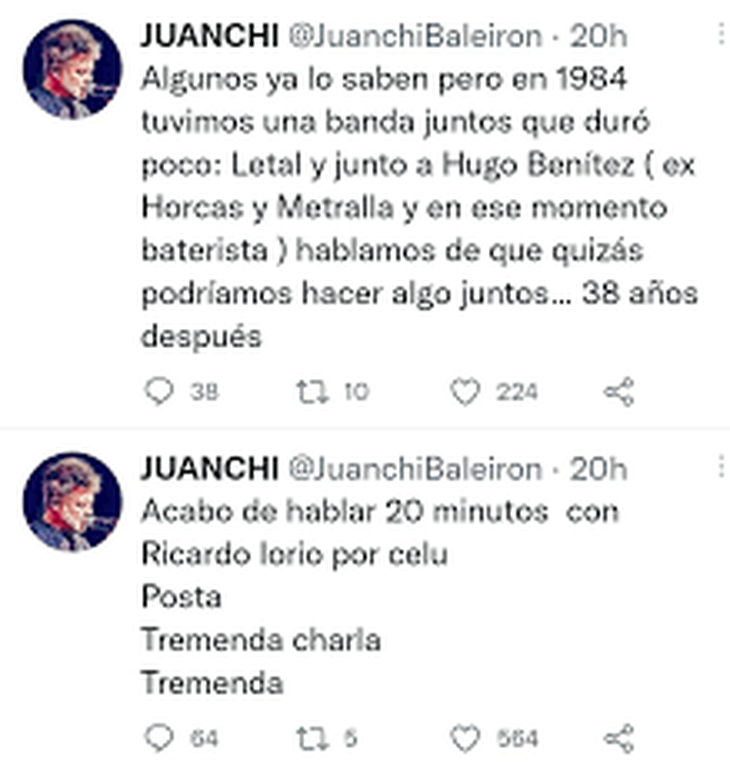 Juanchi Baleirón reacted to the death of Ricardo Iorio: “Last night I spoke with him”