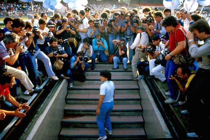 Diego en su presentación en el Napoli