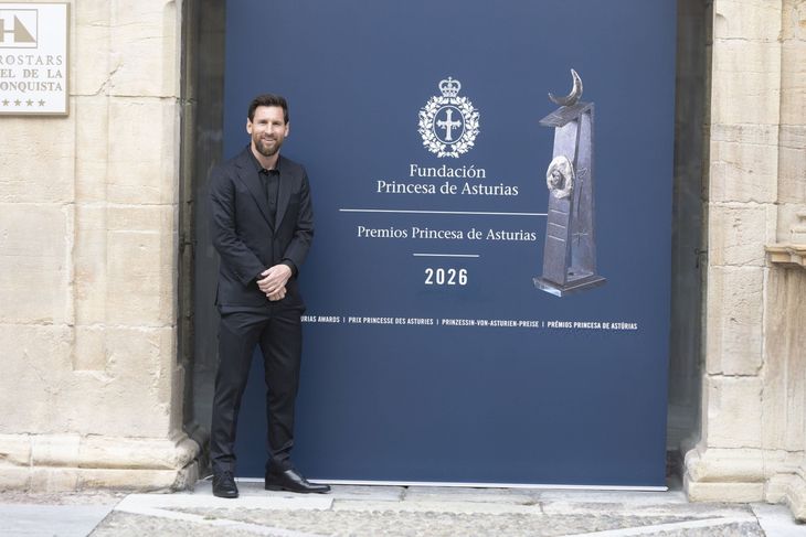 Messi en la llegada de los Premios Princesa de Asturias.
