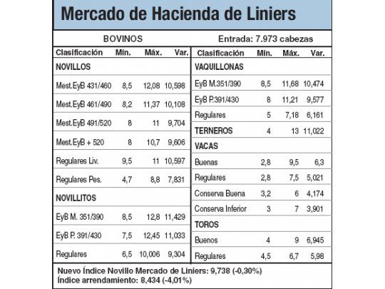 Novillos subieron entre el 1,4% y 2%