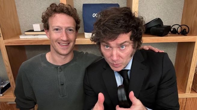 Javier Milei se reunió con Mark Zuckerberg en EEUU. 