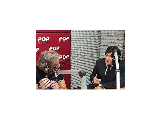 Zannini, en el estudio de Radio Pop.