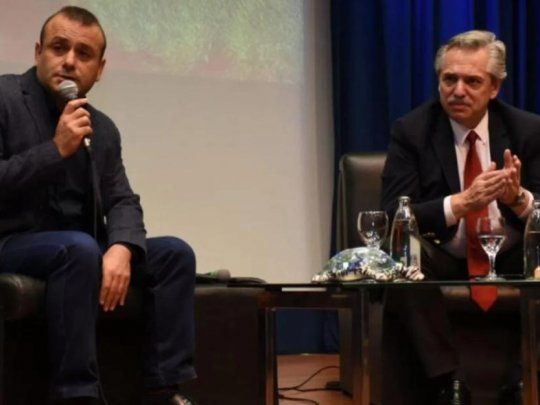 El vicegobernador y gobernador electo de Misiones&nbsp;Oscar Herrera Ahuad, con el candidato a presidente del Frente de Todos, Alberto Fernández.