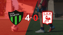 con doblete de marcos arturia, san martin (sj) liquido 4-0 a dep. moron