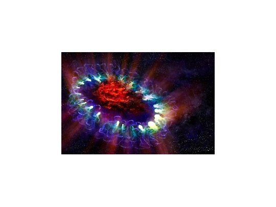 Recreación de la superfábrica de polvo espacial.