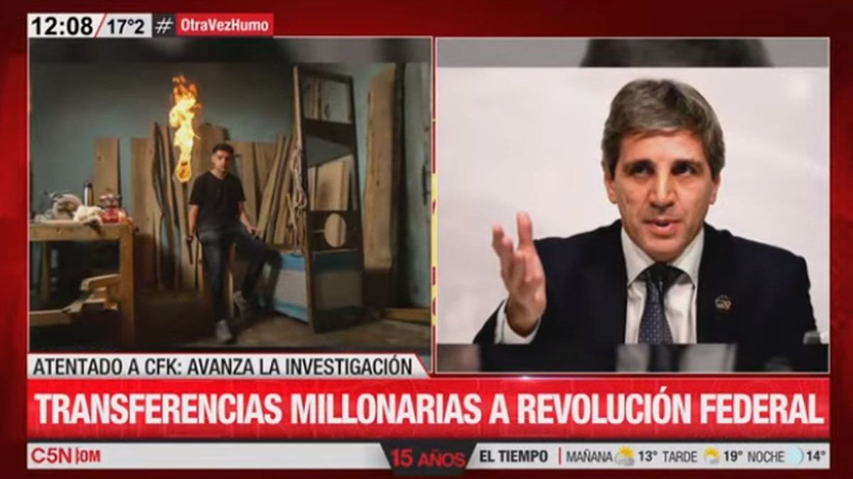 Atentado contra Cristina Kirchner: confirmaron transferencias millonarias de una sociedad vinculada a Caputo al líder de Revolución Federal
