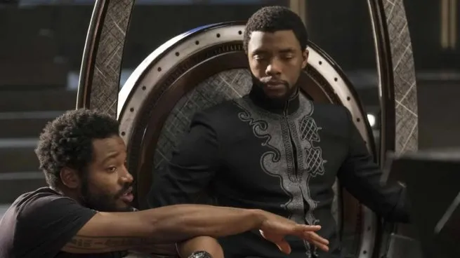 Coogler y Boseman en el rodaje de Black Panther.