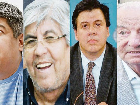 Pablo Moyano, Hugo Moyano, Claudio Moroni y Armando Cavalieri.