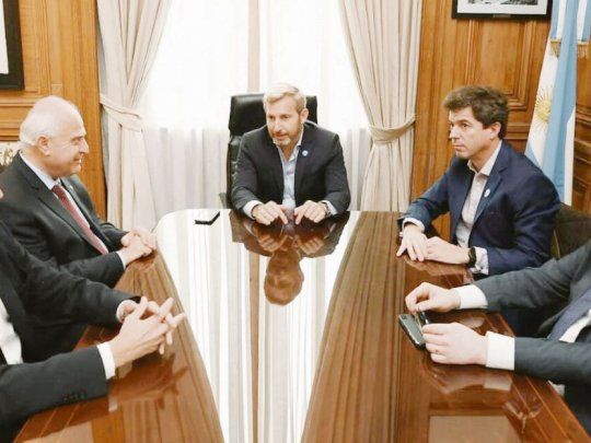 obras. El ministro del Interior, Rogelio Frigerio, recibió a los gobernadores de Santa Fe y de Santiago del Estero, Miguel Lifschitz y Gerardo Zamora.