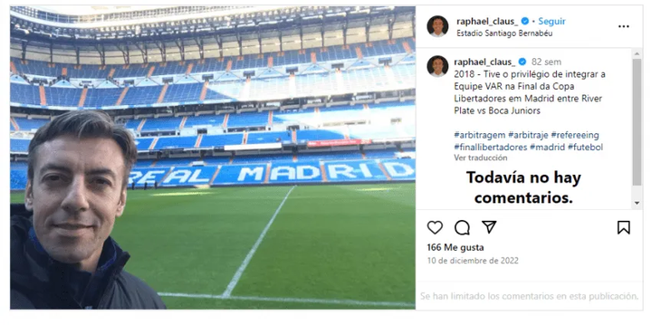Claus was in the VAR at the Santiago Bernabeu Claus was in the VAR at the Santiago Bernabeu