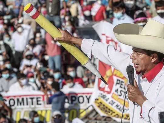 El candidato izquierdista a la presidencia de Perú, Pedro Castillo.
