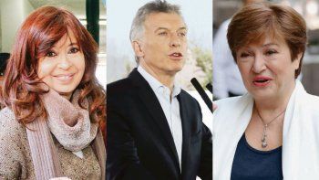 Cristina Fernández de Kirchner,&nbsp;Mauricio Macri y&nbsp;Ktristalina Georgieva.