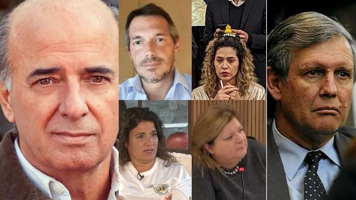 Los diputados libertarios Guillermo Montenegro, Alida Ferreyra, Lourdes Arrieta, María Fernanda Araujo, Rocío Bonacci y Beltrán Benedit que visitaron a Alfredo Astiz (a la derecha) y otros represores. Los diputados libertarios Guillermo Montenegro, Alida Ferreyra, Lourdes Arrieta, María Fernanda Araujo, Rocío Bonacci y Beltrán Benedit que visitaron a Alfredo Astiz (a la derecha) y otros represores.