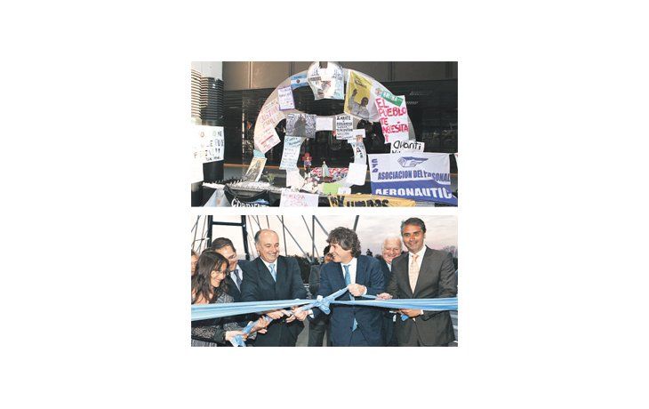 Militantes y curiosos ocuparon ayer el frente de la clínica Favaloro de la Capital Federal a la espera de noticias. Amado Boudou, a cargo del Poder Ejecutivo, estuvo ayer en un acto en Villa María (Córdoba) con los intendentes Eduardo Acastello y Guillermo Cavanero.