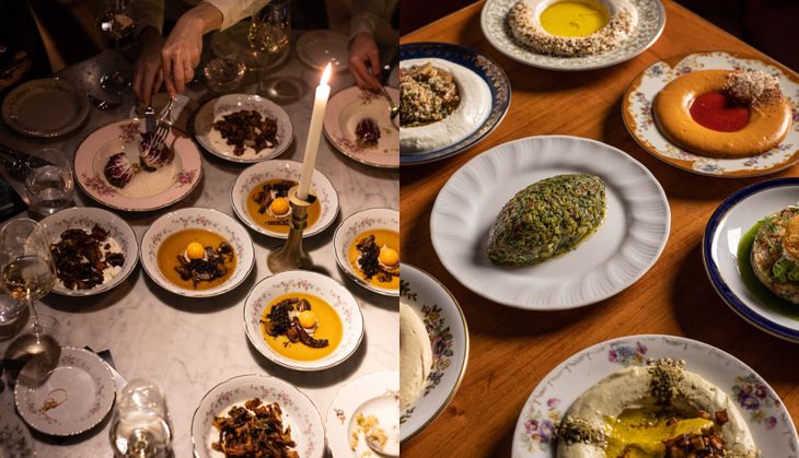New winter mezze such as Hummus & leeks and Stracciatella with dates honey. New winter mezze such as Hummus & leeks and Stracciatella with dates honey.