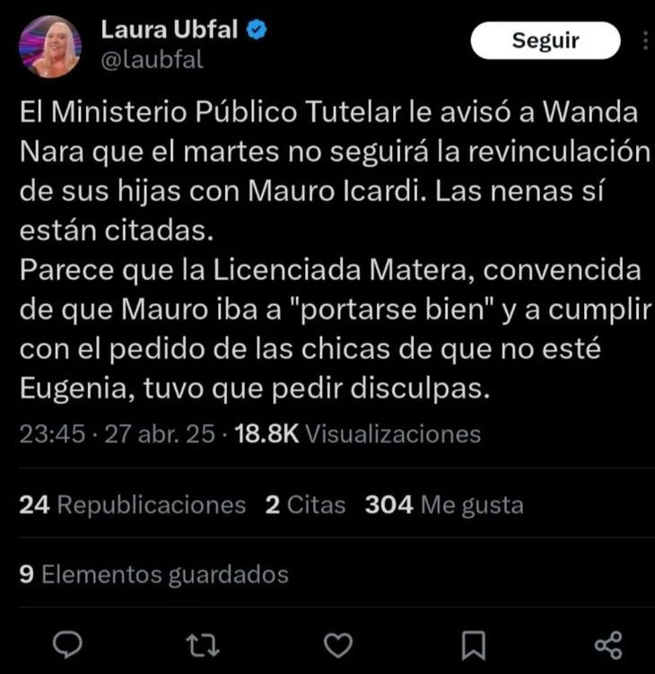 Laura Ubfal in her X account. Laura Ubfal in her X account.