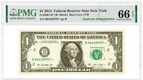 Billetes de un dólar duplicados por error de la Reserva Federal Estadounidense (FED)