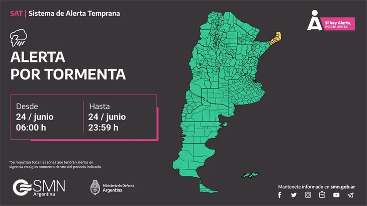 Alerta por tormentas. Alerta por tormentas.