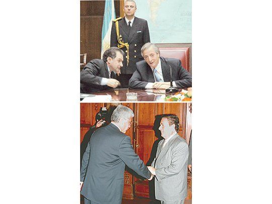 El presidente Kirchner recibió ayer a intendentes vecinalistasque le manifestaron su apoyo, mientras se habla de unacuerdo con Eduardo Duhalde, actualmente en Ecuador.