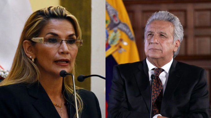 Jeanine Áñez y Lenin Moreno.