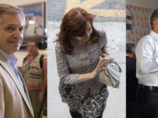 Alberto Fernández, Cristina Fernández de Kirchner y Mauricio Macri.
