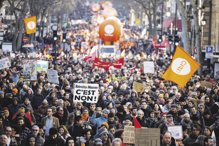 TERMÓMETRO. París fue la ciudad de Francia que albergó ayer la mayor movilización contra la reforma previsional del Gobierno liberal, pero el rechazo a la misma unifica a la mayor parte de Francia.