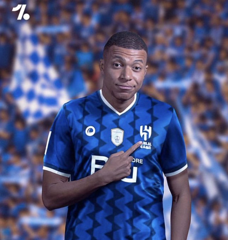 Next destiny?  Mbappé with the Al-Hilal shirt