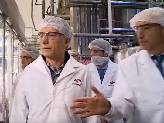 El presidente Mauricio Macri en la inauguración de la planta de Lucchetti, de la alimenticia Molinos Río de La Plata.