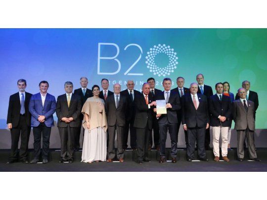 El presidente Mauricio Macri recibió las recomendaciones del B20 en La Rural.