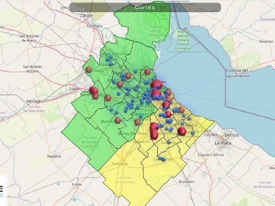 Mapa De Cortes De Luz En El AMBA