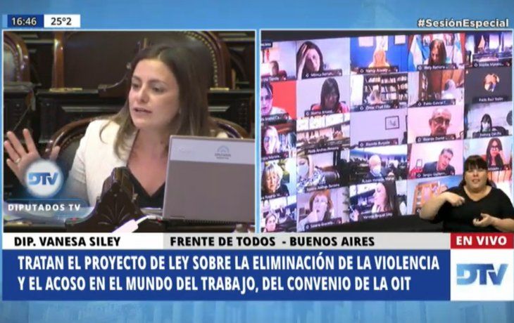 Vanesa Siley, presidenta de la Comisión de Legislación del Trabajo de la Cámara baja.