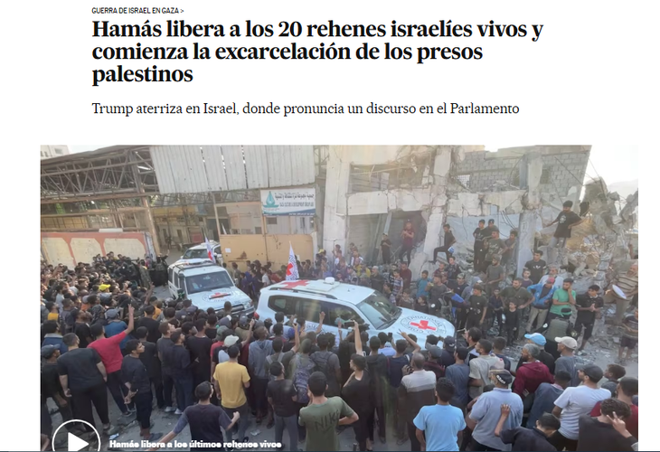 Captura del titular de El País. Captura del titular de El País.