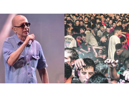 Imágenes. El Indio Solari tuvo que suspender en varias oportunidades el recital por diferentes incidentes. A los 25 minutos de comenzado el show se generó un avalancha mortal.