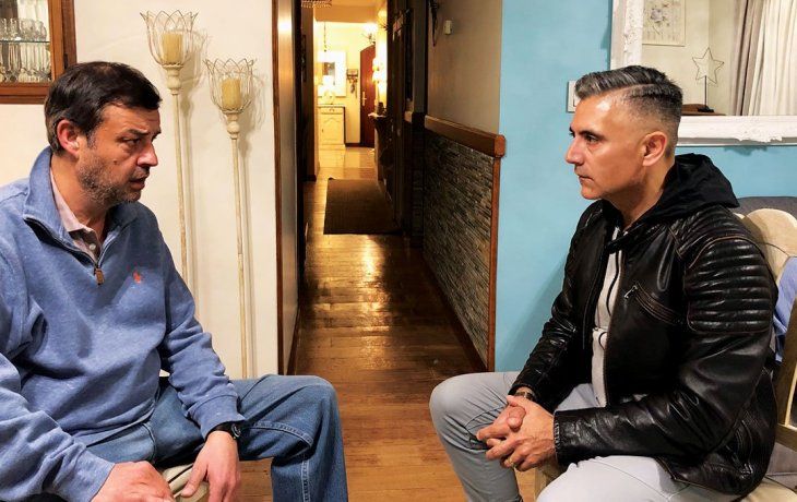 Macchiavelli y Manzanares, durante una charla mano a mano. Foto Twitter.&nbsp;